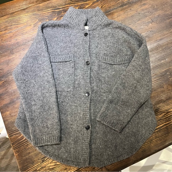 SOLD - CORDERA BABY ALPACA POLO JACKET IN GREY - Picture 2 of 6